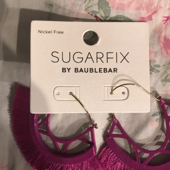 BAUBLEBAR Fringe Drop Earrings - 2.75" Hoops NEW - Picture 2 of 5